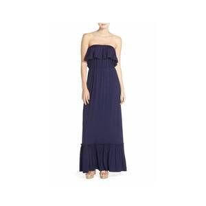 NEW PPLA elsie strapless maxi dress in navy